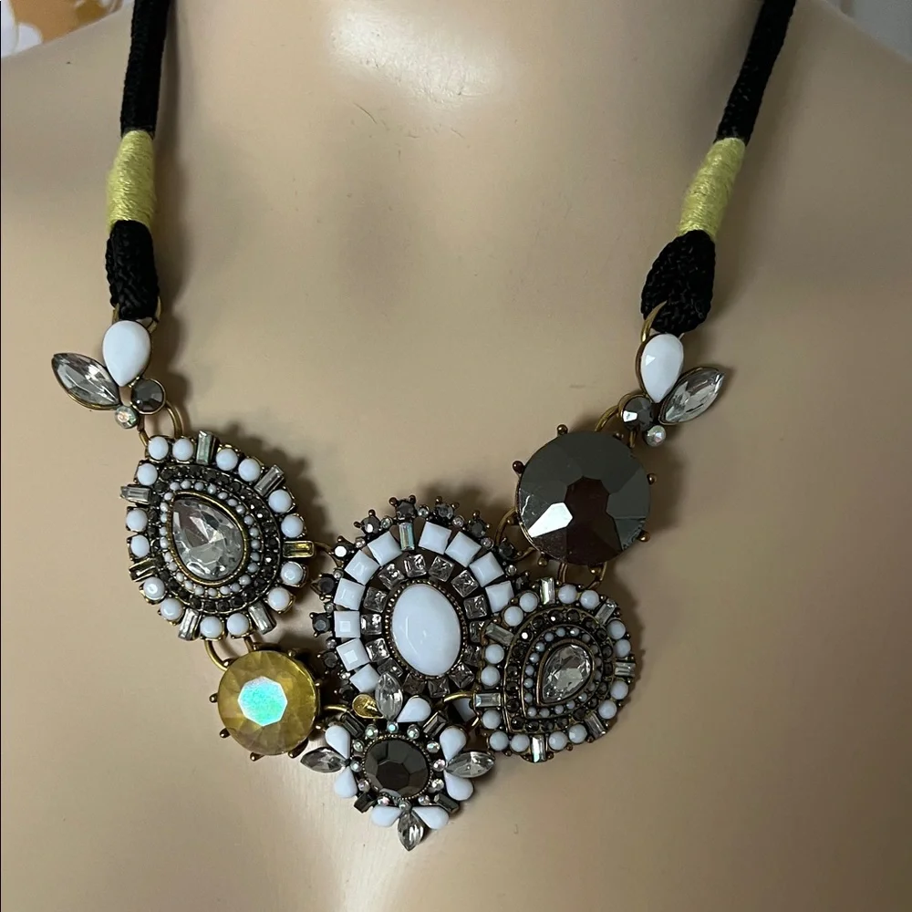 * Betsey Johnson Black and White Statement Necklace